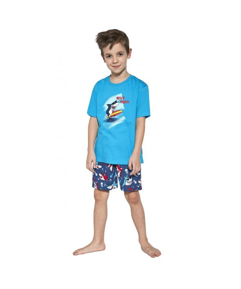 Cornette Shark 789/90 tyrkysové Chlapecké pyžamo, 86/92, tyrkysová