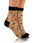 Sesto Senso Fashion Nylon trojúhelníky béžové/černé Dámské ponožky