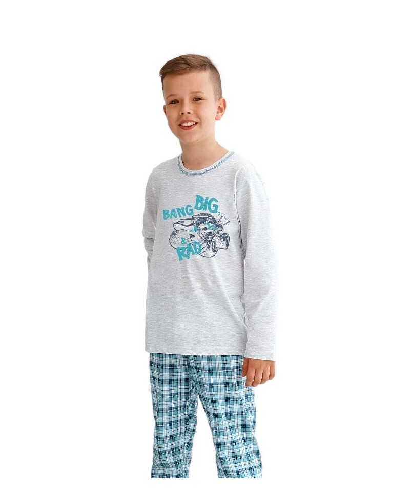 Taro Mario 2650 Z'22 Chlapecké pyžamo, 86, šedá světlý melanž