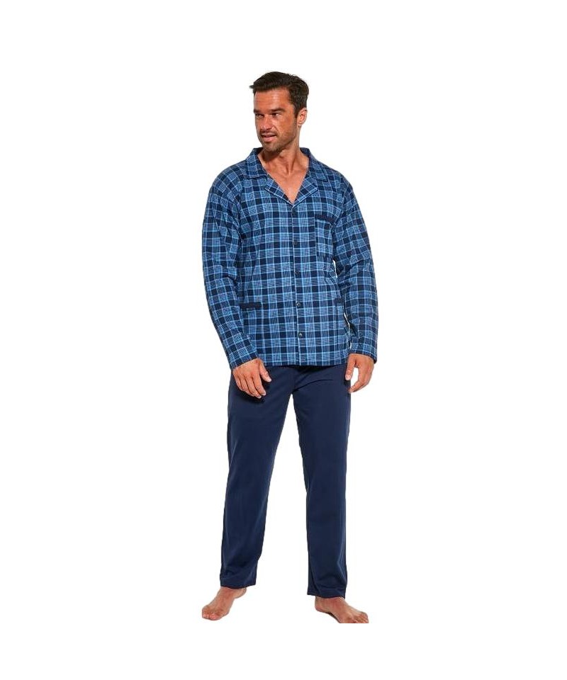 Cornette 114/48 654304 Pánské pyžamo plus size, 4XL, modrá