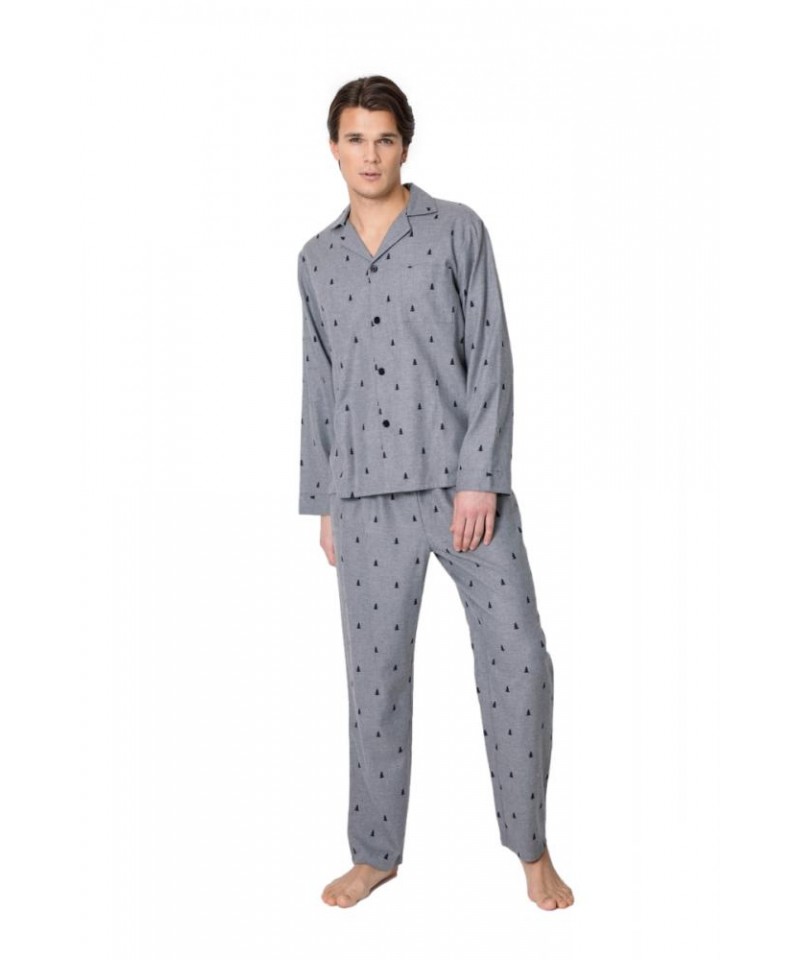 Aruelle Elis Long Pánské pyžamo, L, šedý melanž
