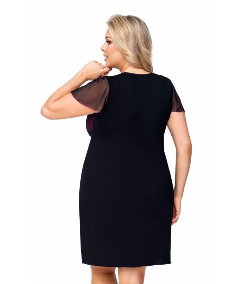 Donna Zoya Noční košilka Size Plus, 4XL, černá