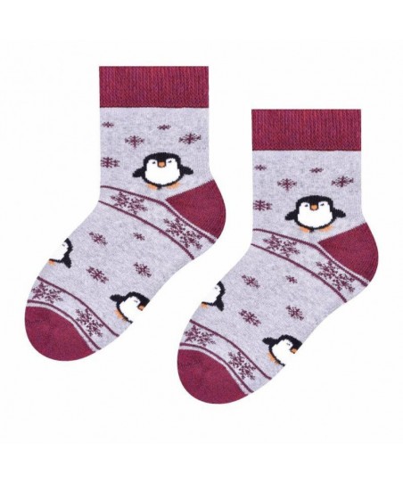 Steven 154 022 tučňáci šedé Dětské ponožky