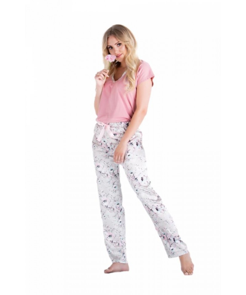 Momenti Per Me SPA Garden Dámské pyžamo, XL, pink-grey