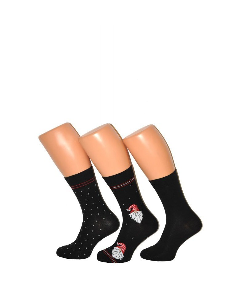 Cornette Premium A47 vánoční A'3 Pánské ponožky, 45-47, černá