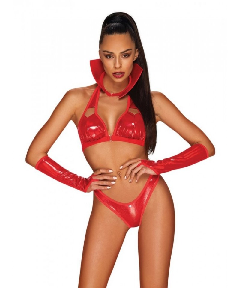 Obsessive Vampines Erotický kostým 4-dílný, L/XL, červená