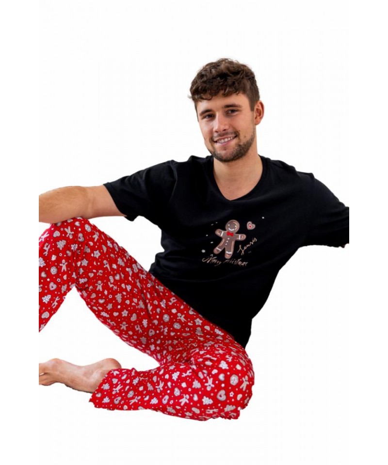 Sensis Mike Pánské pyžamo, M, Černo-červená