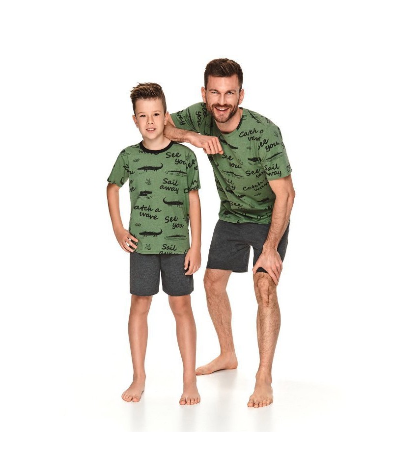 Taro Luka 2744 L22 Chlapecké pyžamo, 110, zelená melanž