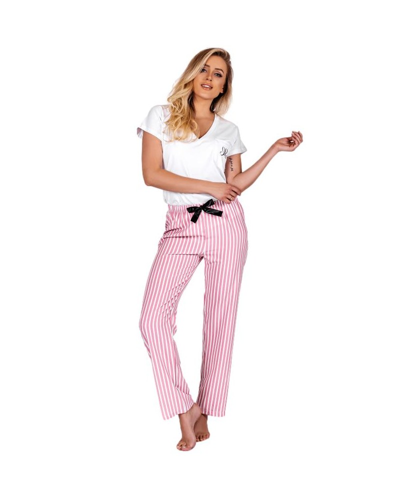 Momenti Per Me Jennifer Dámské pyžamo, XL, white-pink