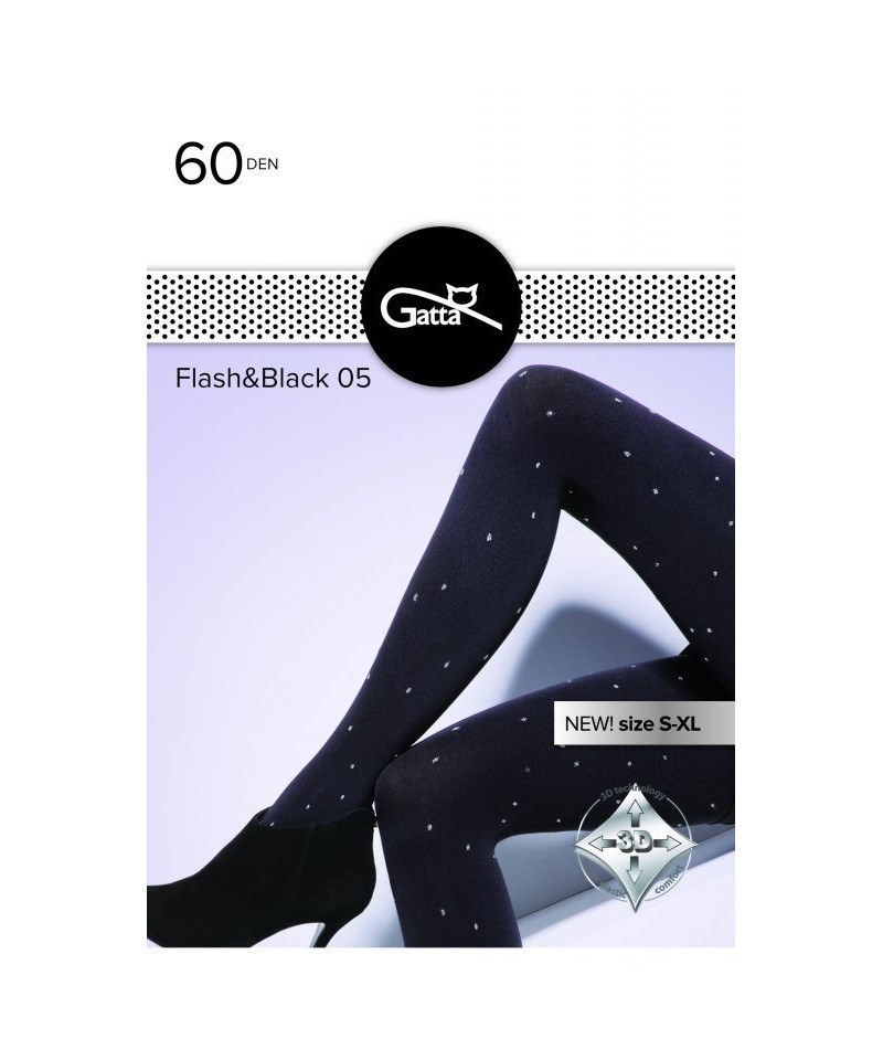 Gatta Flash black 05 Punčochové kalhoty, 2, Černá/stříbrná
