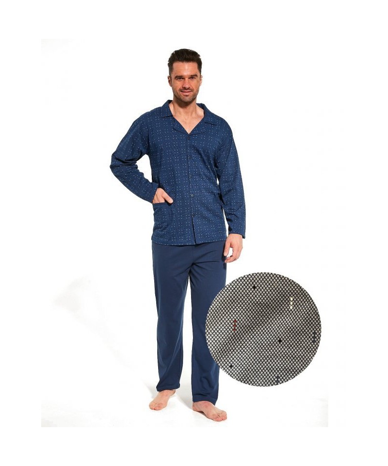 Cornette 114/58 673401 Pánské pyžamo plus size, 4XL, modrá