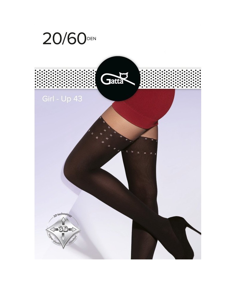 Gatta Girl-Up wz 43 20/60 den Punčochové kalhoty, 4-L, Nero-Silver