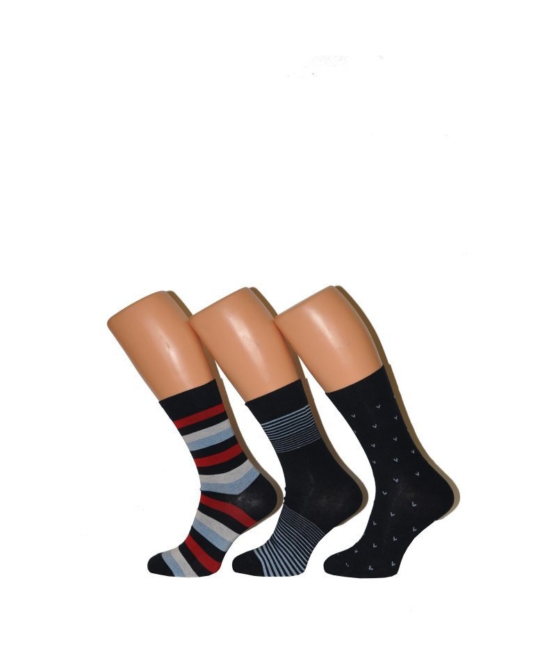 Cornette Premium A52 A\'3 Pánské ponožky, Světle šedá, modrá