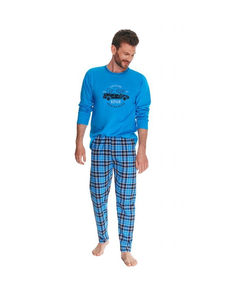 Taro Mario 2656 modré Pánské pyžamo, XL, modrá
