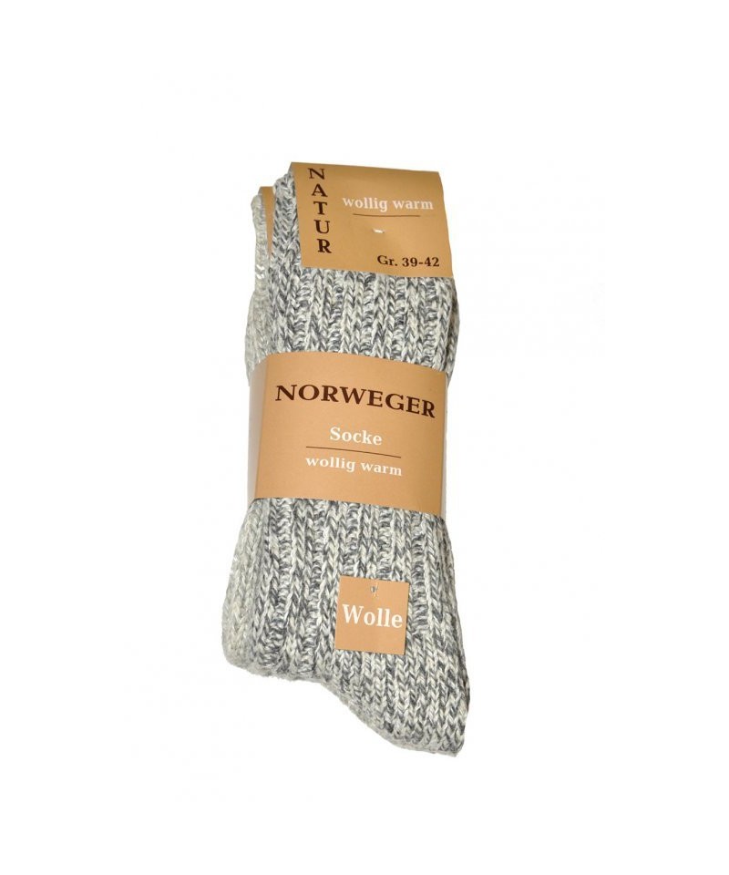 WiK Norweger Wolle art. 21100 A\'2 Pánské ponožky, 39-42, Šedá Melanž