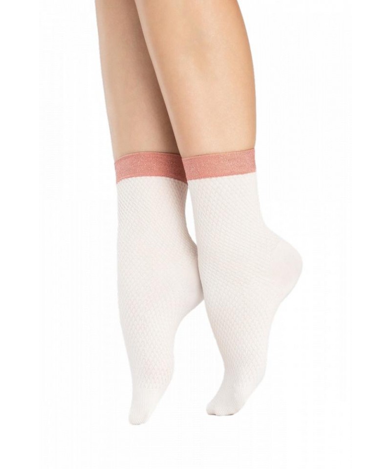 Fiore G1137 Biscuit 60 den Dámské ponožky, UNI, ecri-pink