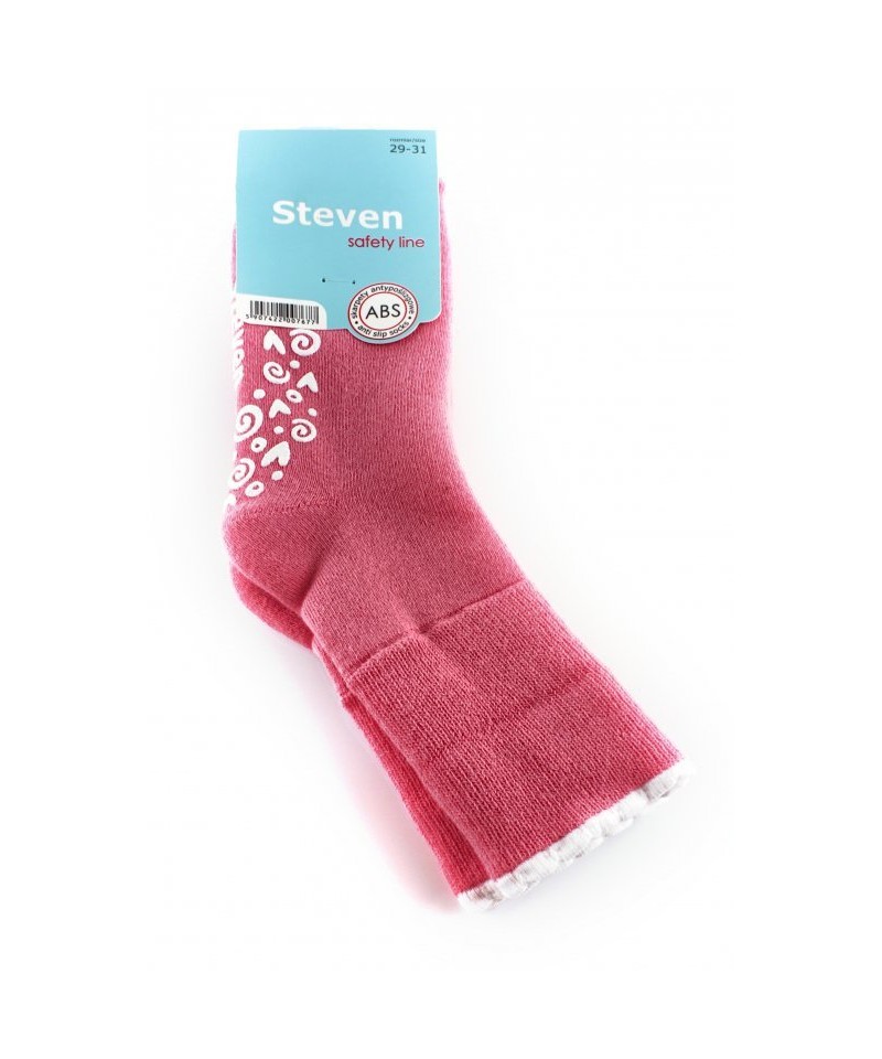 Steven 038 ABS růžovo-bílé Ponožky, 32/34, růžová