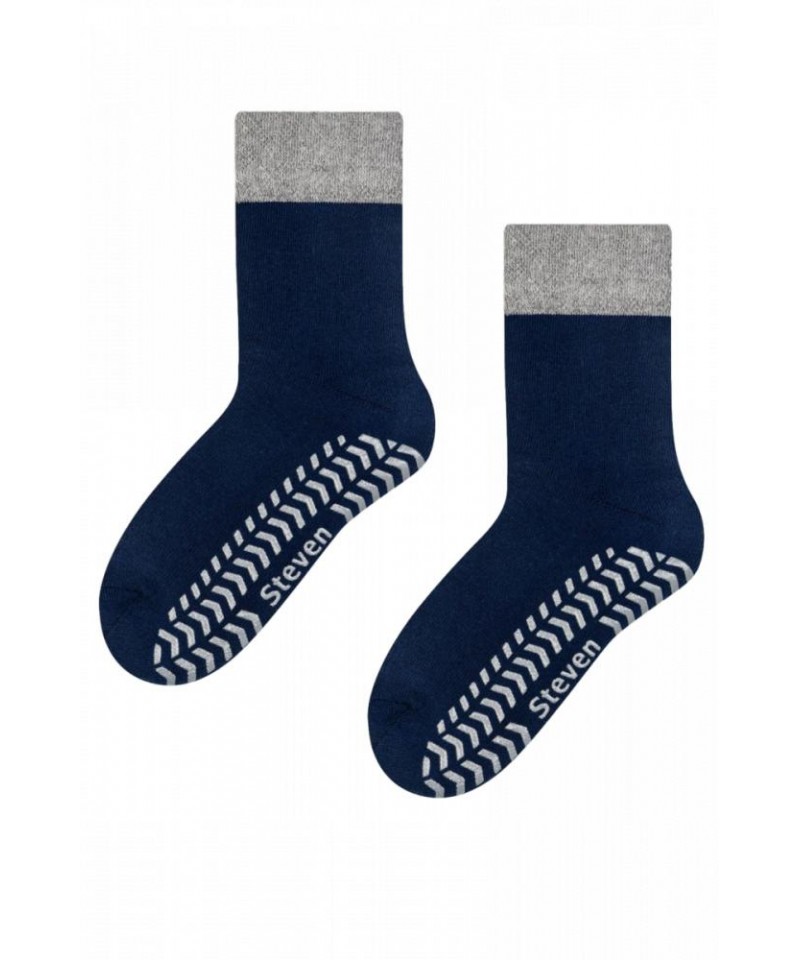 Steven 038 ABS tmavě modro-šedé Ponožky, 26/28, modrá