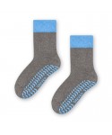 Steven 038 ABS tmavý melanž-modré Ponožky