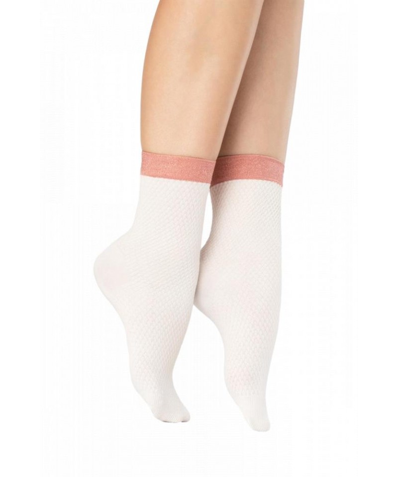 Fiore Biscuitt 60 Den Ecru-Pink Dámské ponožky, UNI, Ecru-Pink