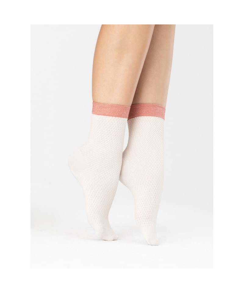 Fiore Biscuitt 60 Den Ecru-Pink Dámské ponožky, UNI, Ecru-Pink