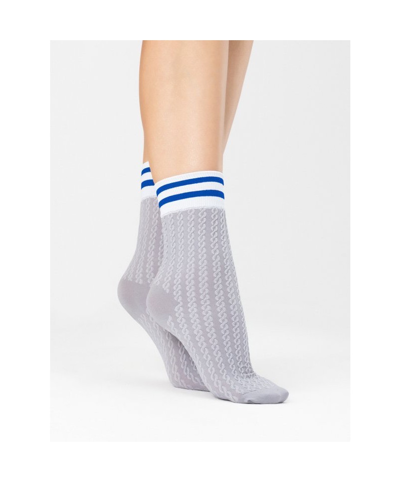 Fiore Player 80 Den Grey-Cobalt Dámské ponožky, UNI, grey-cobalt