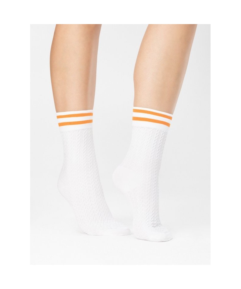 Fiore Player 80 Den White-Orange Dámské ponožky, UNI, White-Orange
