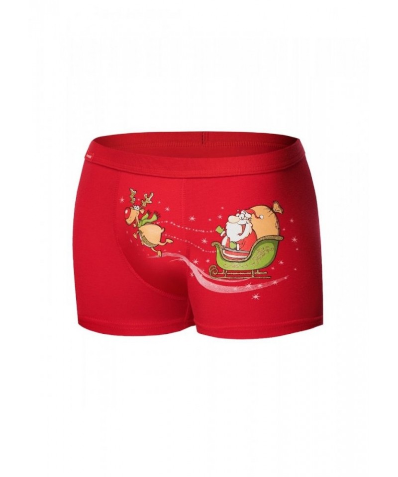 Cornette Santa\'s Sleigh 007/67 Red Pánské boxerky, XXL, red
