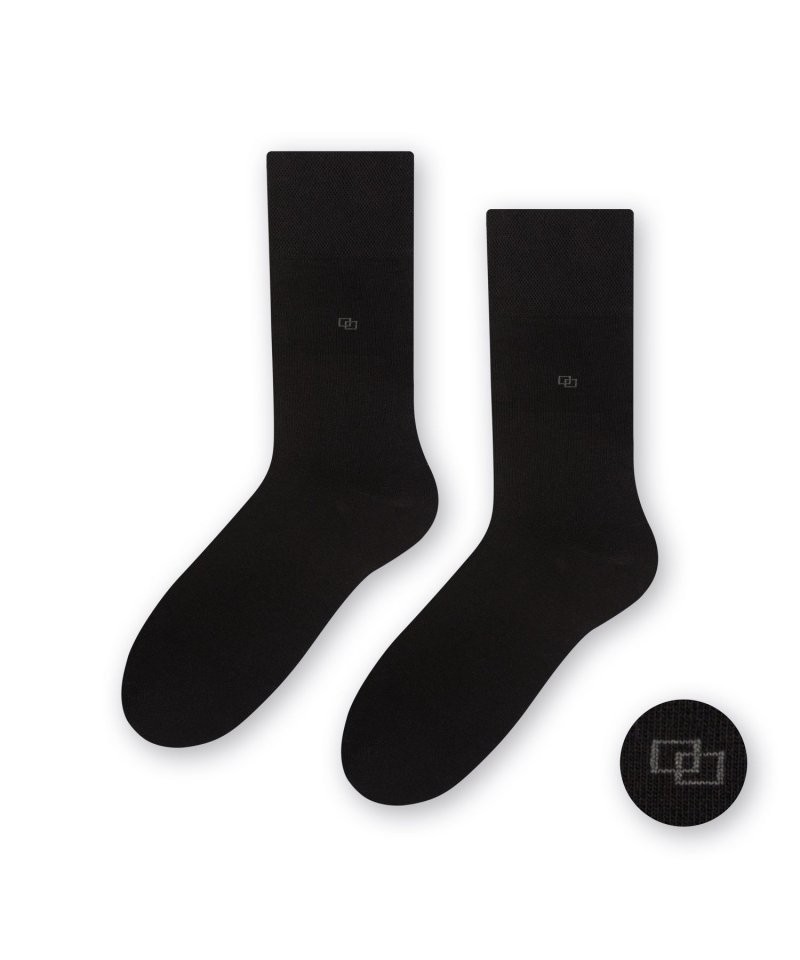 Steven 056 8 černé Pánské ponožky, 42/44, černá