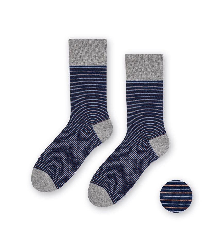 Steven 056 178 vzor tmavě modré Pánské ponožky, 45/47, modrá