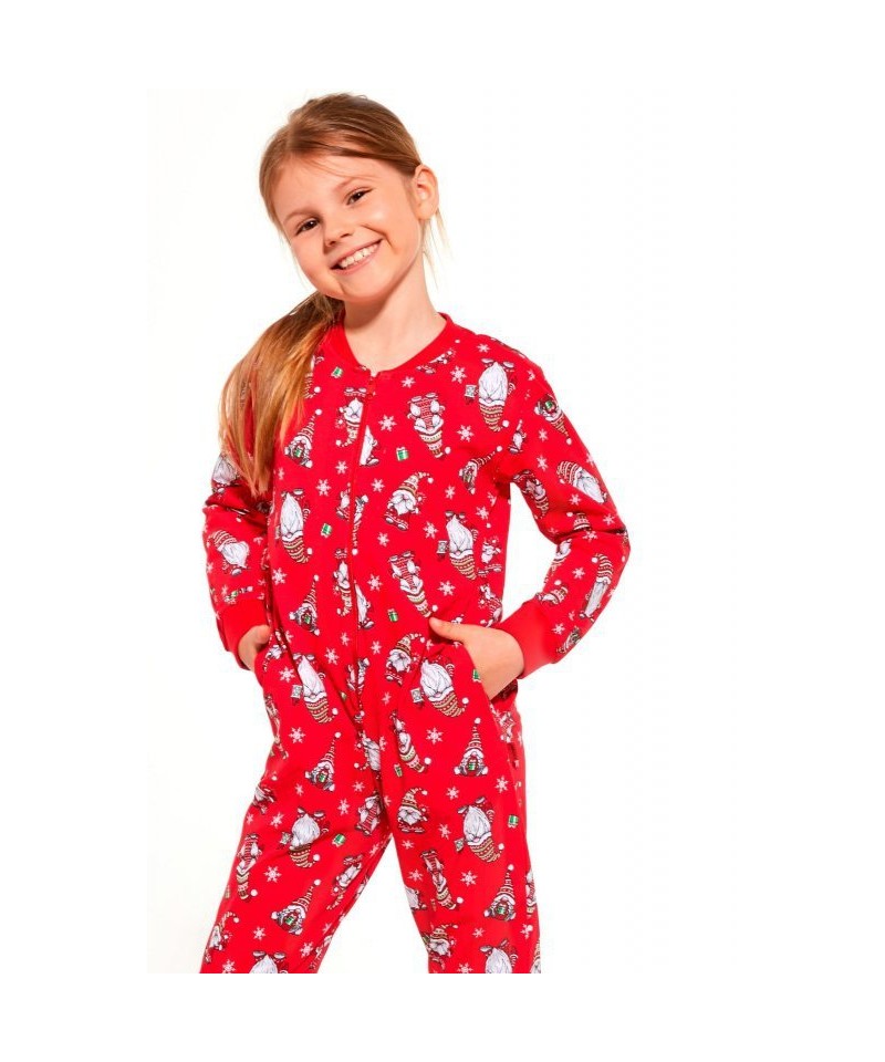 Cornette overal Gnomes2 954/162 kids červené Dívčí pyžamo, 110/116, červená