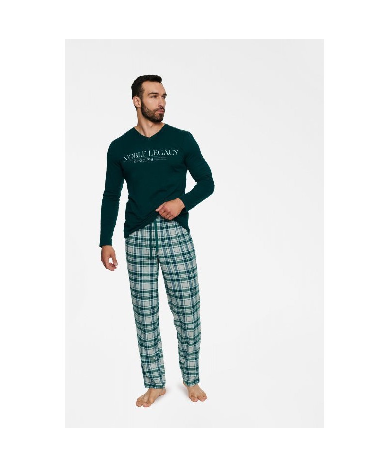 Henderson Town 40074-77X zeleno-šedé Pánské pyžamo, XXL, zeleno-šedá