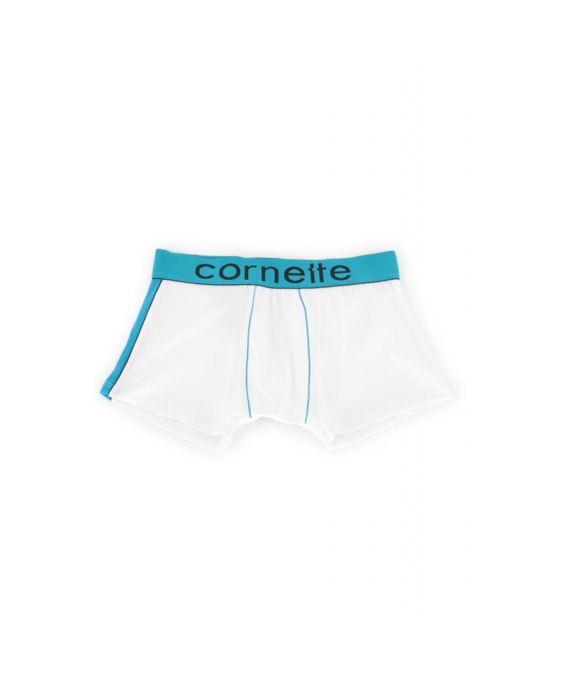 Cornette High emotion bílo-tyrkysové Pánské boxerky, 2XL, bílá