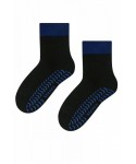 Steven 038 černo-safírové ABS Dětské ponožky