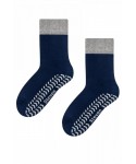 Steven 038 tmavě modro-šedé ABS Dětské ponožky