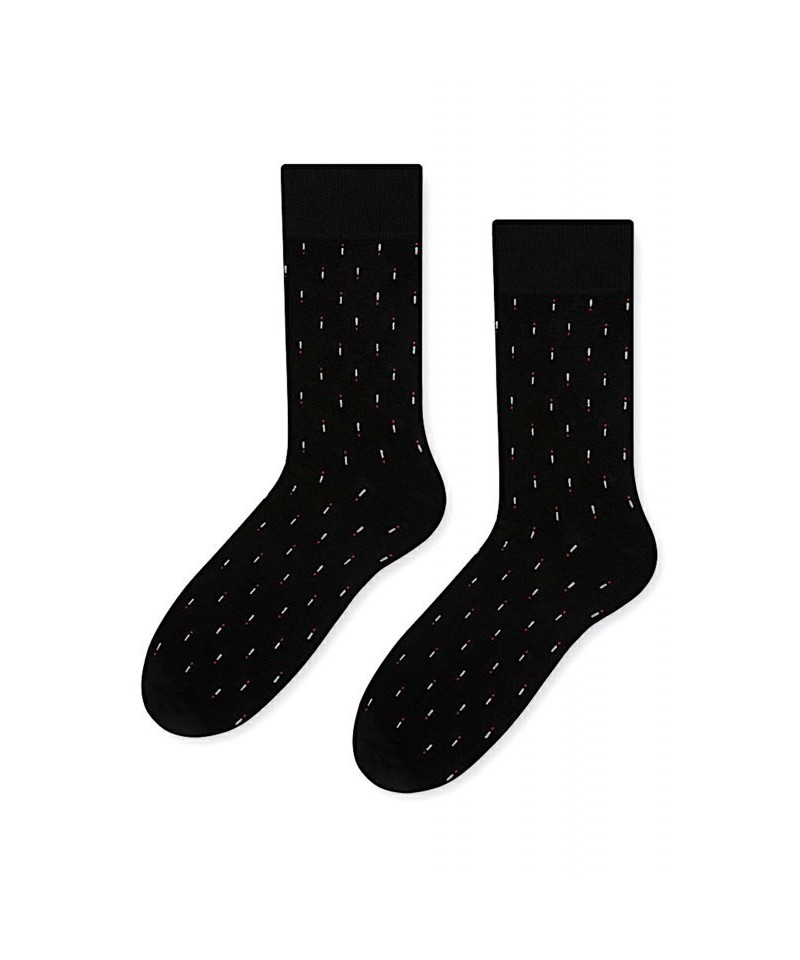 Steven 056 206 vzor černé Pánské ponožky, 45/47, černá