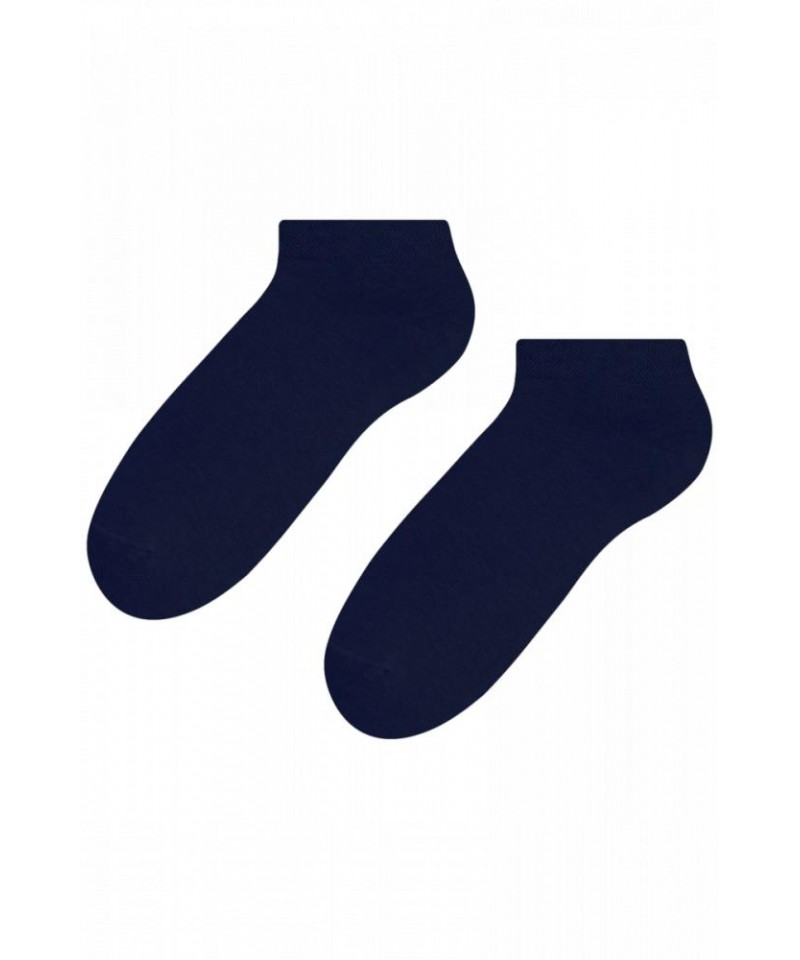 Steven 045 tmavě modré Pánské kotníkové ponožky, 44/46, modrá