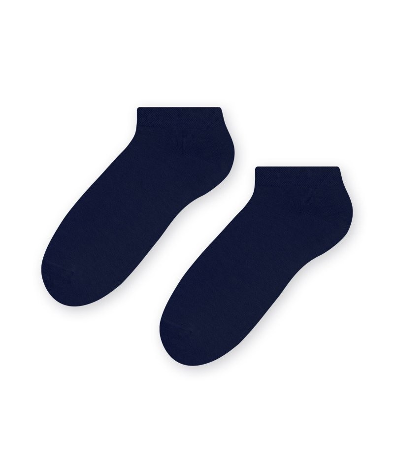 Steven 045 tmavě modré Pánské kotníkové ponožky, 41/43, modrá