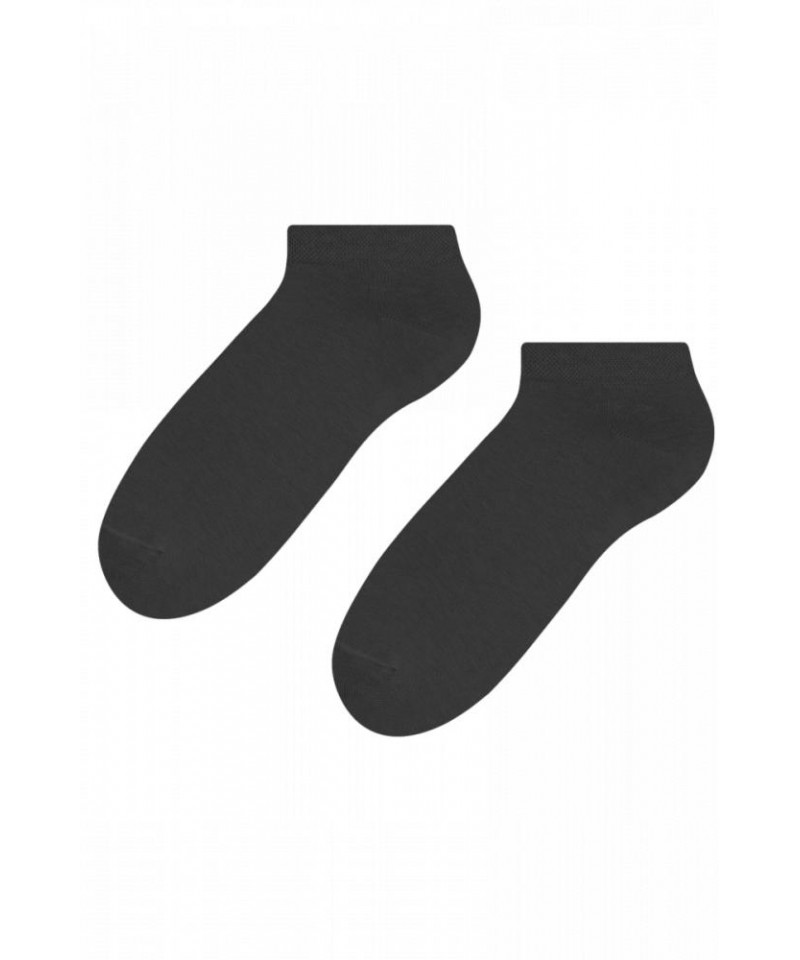 Steven 045 grafitové Pánské kotníkové ponožky, 41/43, grafitová