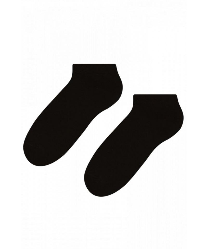 Steven 045 černé Pánské kotníkové ponožky, 41/43, černá
