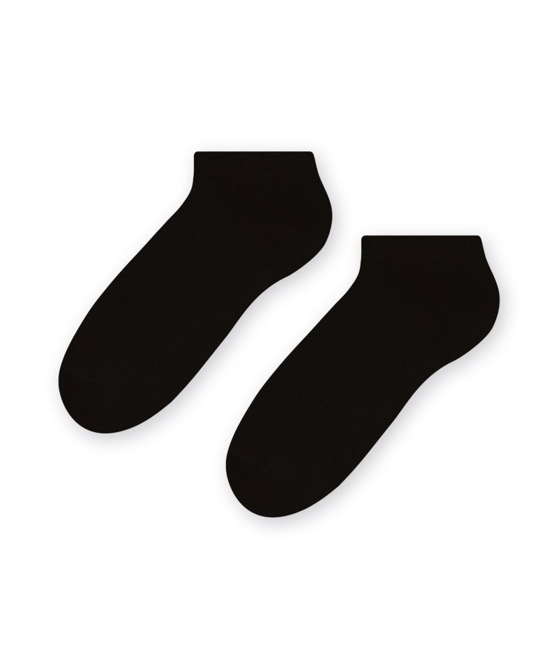 Steven 045 černé Pánské kotníkové ponožky, 38/40, černá