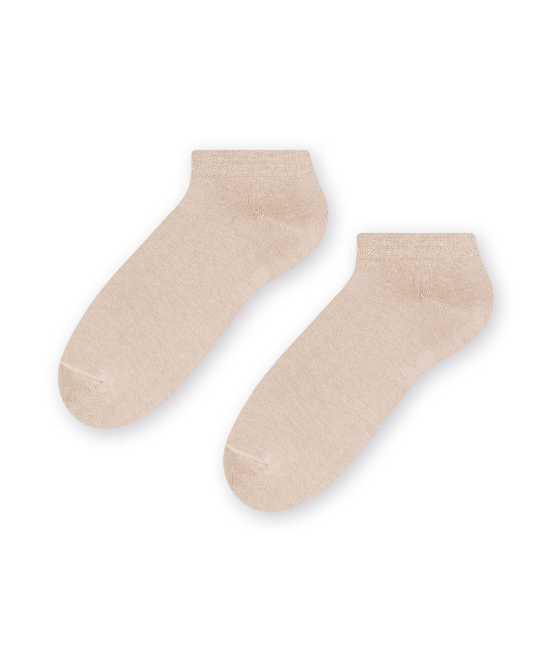 Steven 045 světle béžové Pánské kotníkové ponožky, 44/46, béžová