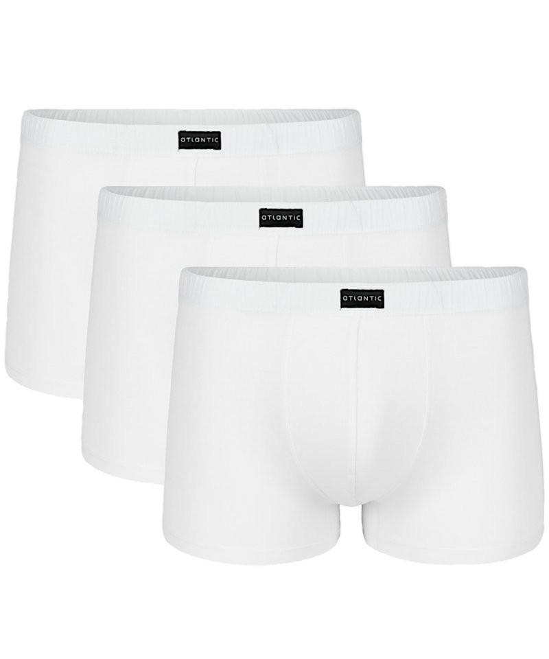 Atlantic 007 3-pak bílé Pánské boxerky, XL, bílá