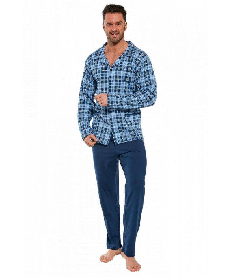Cornette 114/60 Pánské pyžamo, 3XL, modrá-modrá