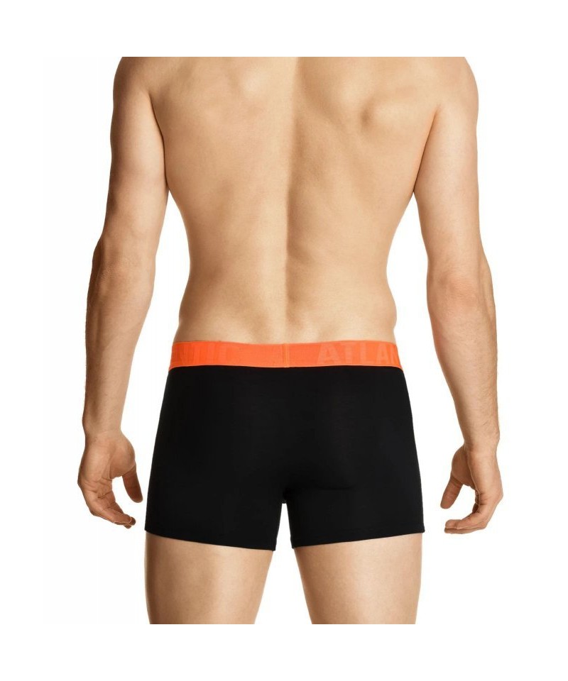 Atlantic 1188 černo-oranžové Pánské boxerky, 2XL, černá