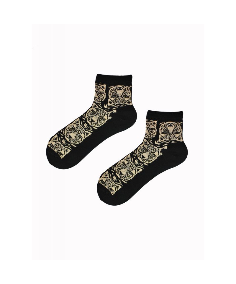Noviti SB025 Tygr Lurex Dámské ponožky, 39-42, černá