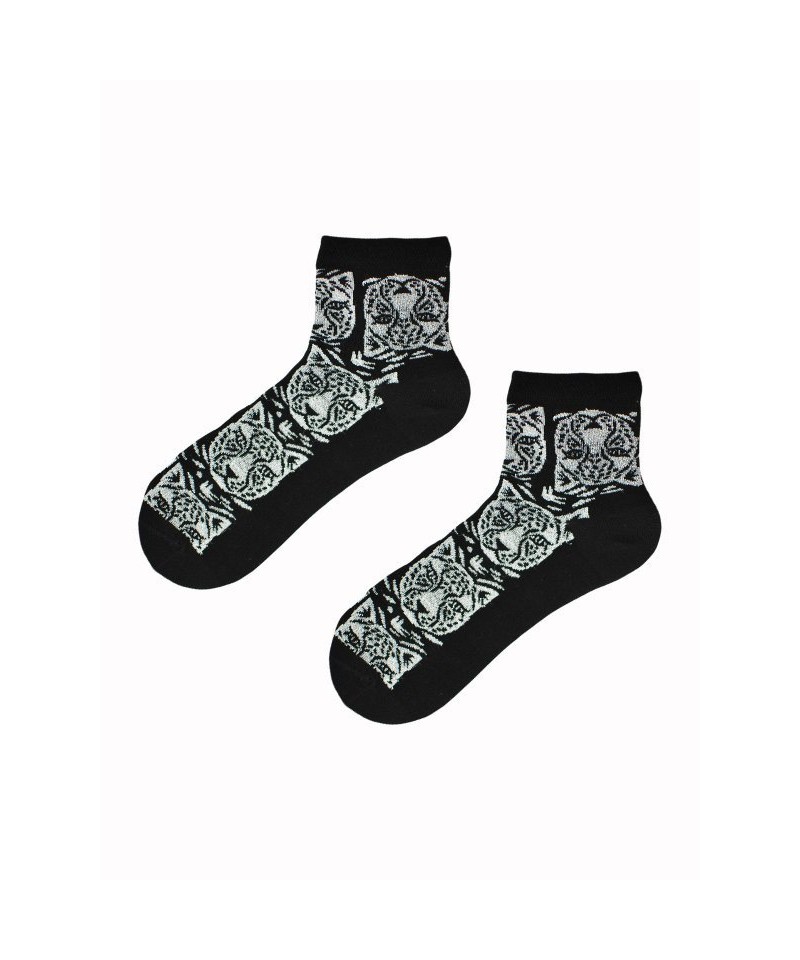 Noviti SB025 Tygr Lurex Dámské ponožky, 39-42, černá