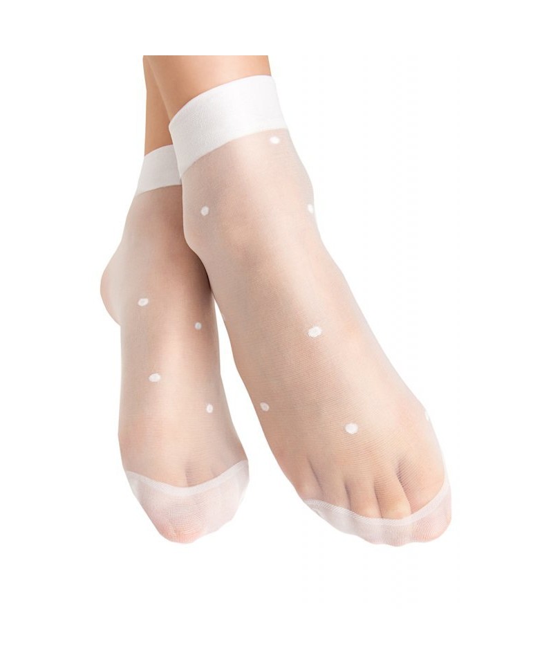 Noviti Julia SM 004 G 01 2-pak puntíky Dívčí ponožky, one size, bílá