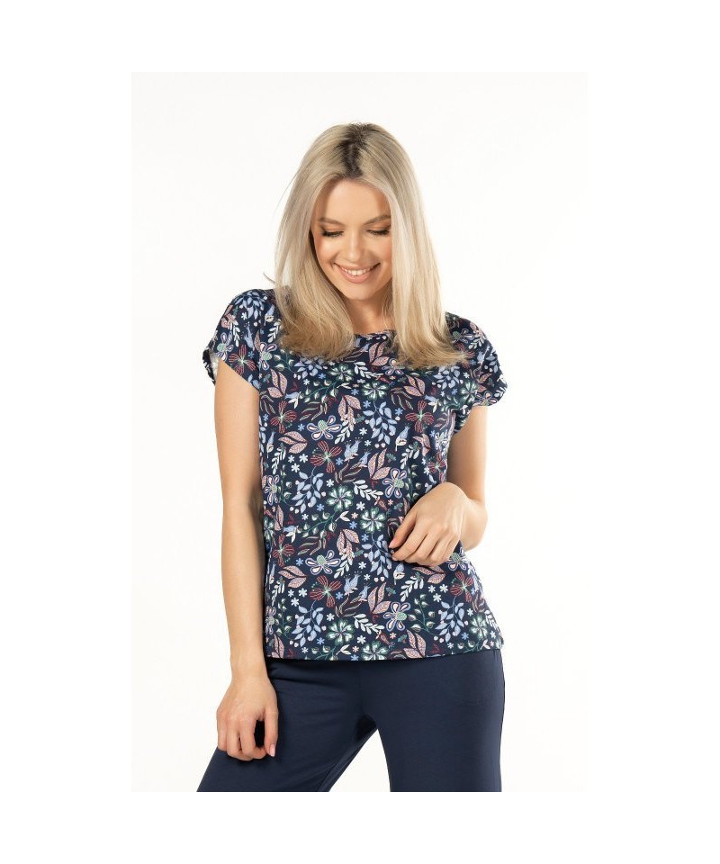 Nipplex Mix&ampMatch Margot vzor Pyžamová košilka, S, modrá