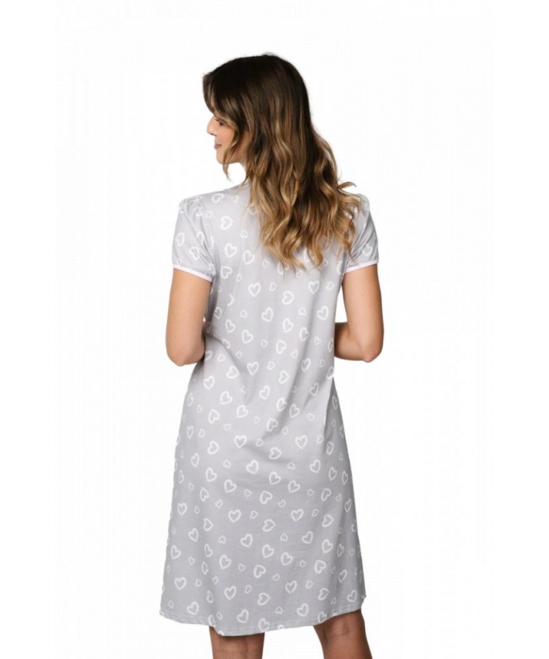 Italian Fashion Noelia vzor plus Noční košilka, 2XL, šedá